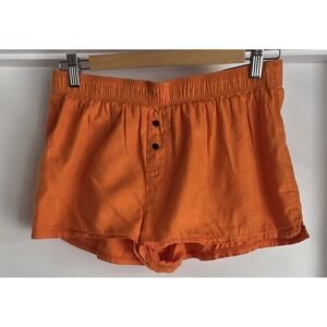 Victoria's Secret Pink Sleep Shorts S Orange Graphic Lounge Cotton Modal